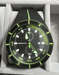 Momo Design Highway Quartz Watch - MD1113BK-31 - Black/Green - Carbon Fiber Face - Picture 1 of 11