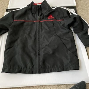 Adidas Zip Jacket Youth Size 18 Months Black Red - Picture 1 of 5