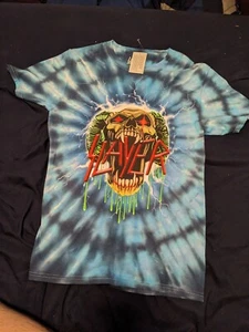 Slayer Metal Band Blue Tie Dye T-Shirt Size Small - Picture 1 of 5