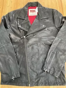 BRAND NEW Levi’s Men’s Black Leather Classic Rocker Biker Jacket Size Medium - Picture 1 of 8