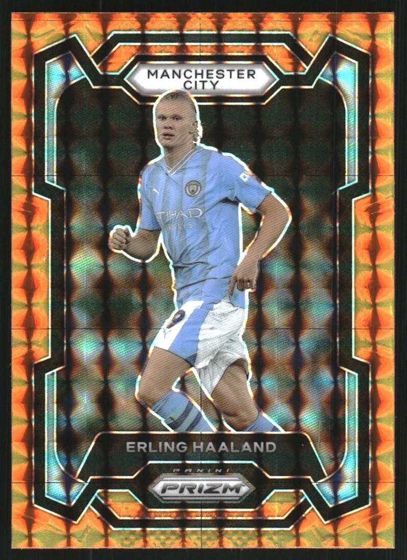 2023-24 Prizm English Premier League Prizms Orange Mosaic #3 Erling Haaland