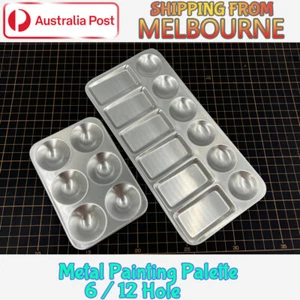 ☆AU STOCK☆ 6/12 Grid Metal Model Paint Color Tray Palette Mixing Plate 1PCS - Picture 1 of 3