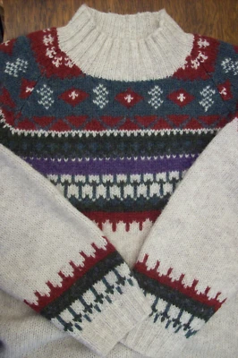 Moda International Nordic Mock Neck Pullover Sweater~100% Wool~Women's M - Image 1 of 4