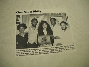 CHER at WDAS radio station in Philadelphia 1979 music biz promo pic/text - Picture 1 of 1