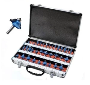 KIT SET DI 35 FRESE FRESA FRESATRICE PUNTE PER LEGNO PANTOGRAFO CON GAMBO DA 8MM - Foto 1 di 4
