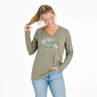 Life is Good 139692 - Mujer Tigre Mariposa y Margaritas L/S Trituradora-LITE Con Capucha Foto 1 de 4