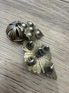 PART OF AN OLD SILVER BROOCH ? GILT SILVER - LARGE - Picture 1 of 10