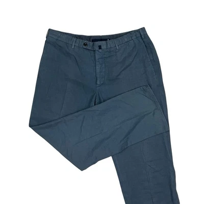 Incotex Chinolino Pants Mens 36X30 Blue Straight Leg Chino SlowWear Linen Cotton - Image 1 of 4