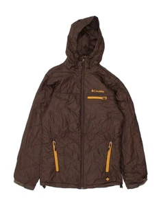 COLUMBIA Mens Hooded Rain Jacket UK 36 Small Brown Nylon BU01 - Picture 1 of 3