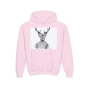 Whimsical Deer Graphic Youth Hoodie - Fun Sweatshirt for Kids, Gift for [...] - Picture 1 of 9
