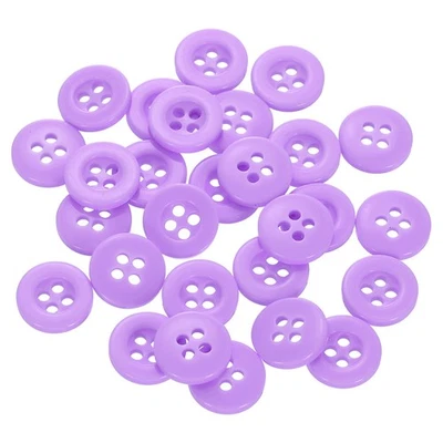 Botones de costura 30 piezas 20L 1/2" resina redondos planos 4 agujeros botones artesanales, púrpura Foto 1 de 4