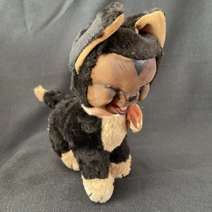 Vintage Merrythought Cheshire schwarze Katze ~ sehr ungewöhnlich ~ Merrythought Etikett - Bild 1 von 8