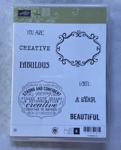 Stampin' Up! “IO SONO… 130947 Set di 8 supporti in gomma, ritirati, frasi, forme - Foto 1 di 4