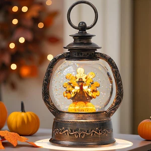 Fall Snow Globe Lantern - Fall Decorations Autumn Harvest Day Gifts - Picture 1 of 47