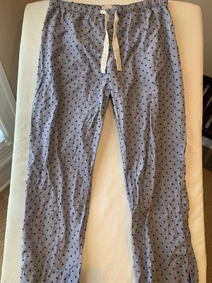 Calça pijama Gap 100% algodão tecido ponto suíço azul cordão fino médio M - Imagem 1 de 4