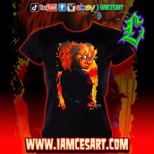 Chucky Women's DTG 100% Cotton Childs Play horror scary dark iamcesart - Picture 1 of 2