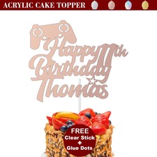 Topper per torte con specchio acrilico personalizzato per bambini decorazione festa di compleanno Regno Unito