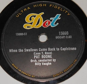Dot 15660 Pat Boone When The Swallows Come Back To Capistrano 78 RPM E+E+ - Bild 1 von 2
