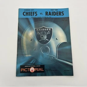 Kansas City Chiefs vs Oakland Raiders 22 ottobre 1968 programma AFL pittorico - Foto 1 di 13