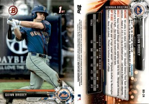 2017 1st Bowman QUINN BRODEY Baseball Card BD-24 NEW YORK METS