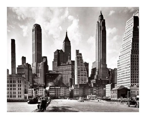 Downtown Manhattan circa 1935 by Berenice Abbot A3 Quality Art Print - Bild 1 von 1