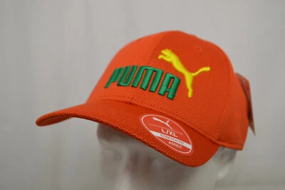 NUEVA PUMA Gorra Deportiva Calce Elástico Roja Amarilla/Verde Cool Cat Para Hombre L/XL  Foto 1 de 4
