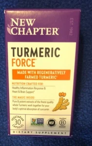 New Chapter Turmeric Force heart brain health vegetarian capsules 30ct Exp 09/24 - Picture 1 of 2