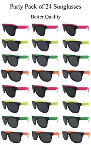 Neon Sunglasses Bulk Pack Of 24 Party Favors For Kids-Adults-Men-Women - Picture 1 of 11