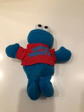 Vintage 1998 Sesame Street Tyco Cookie Monster 8" Beanbag Plush Toy