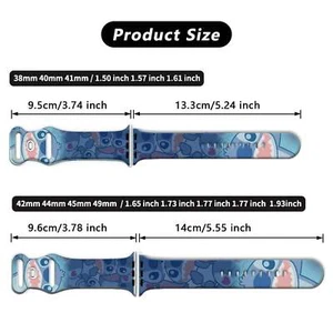 Disney Stitch Silicone Strap for Apple Watch 10 9 8 7 Printed Band Replaceable B - Picture 1 of 13