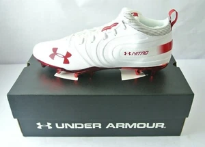 Under Armour Men's Football Cleats Red & White UA Team Nitro MID MC - New In Box - Picture 1 of 7