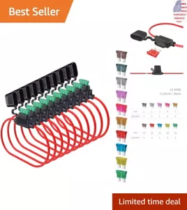 Ultimate Electrical Safety Kit: 14 Gauge Fuse Holder Bundle with 50 Car Fuses - Picture 1 of 7