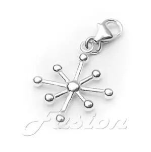 Solid .925 Sterling Silver Snow Flake Charm Clip-on ADD CHARM TO BRACELET CH16 - Picture 1 of 2