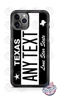 Texas State Black White Auto Plate Phone Case For iPhone 14 Samsung A13 Google 4 - Image 1 of 4
