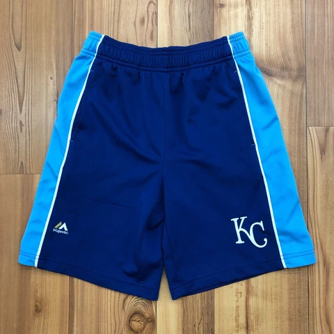 Majestic Blue Kansas City Royals 100% Polyester Drawstring Shorts YOUTH Size M Cover