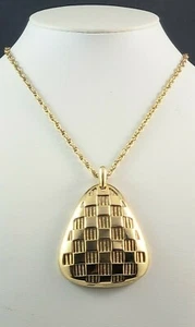 Vintage Crown Trifari Gold Tone Pendant Necklace - Picture 1 of 7