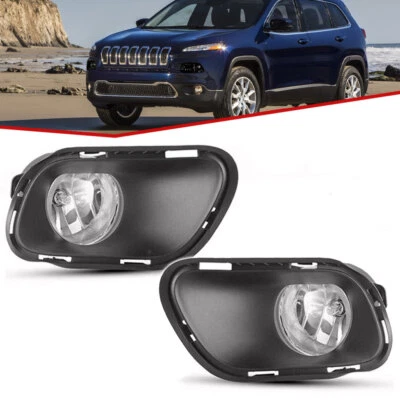 Lâmpadas de neblina com moldura de tampa de lâmpadas para Jeep Cherokee 2014 2015 2016 2017 2018 - Imagem 1 de 4