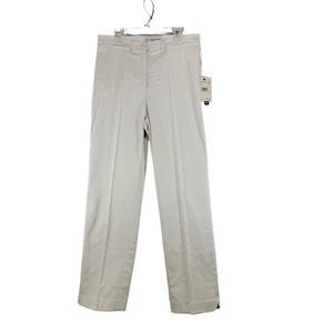 David Brooks Womens Ivory Mid Rise Stretch Pants Straight Leg Size 6 NWT - Picture 1 of 10