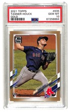 2021 Topps #635 Tanner Houck 1781/2021 gold parallel rookie card PSA 10 Red Sox