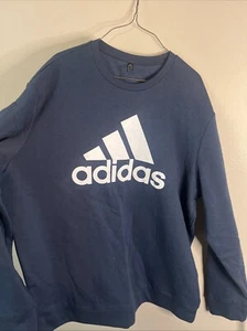 NEW Adidas Men's Crewneck Sweatshirt Pullover Size 2XL XXL Cotton Blend Navy - Picture 1 of 4