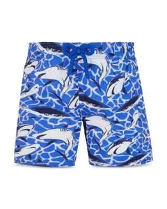Vilebrequin Boys' Jirise Blue Shark Print Swim Trunks L131119 Size 4 ANS - Picture 1 of 2