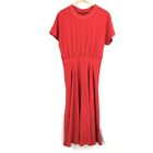 vintage 80s LINDA ALLARD ELLEN TRACY Silk Dress tomato Red Paisley secretary 10