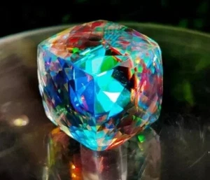 Mystic Quartz Cube Cut Size 300 Ct+ Natural Rainbow Loose Gemstone EGL Certified - Picture 1 of 5