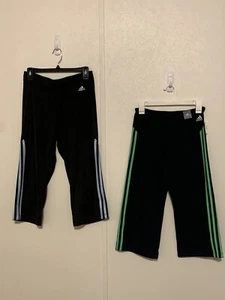 Womens Adidas (2 Pair) Climacool Stretch Capri Pants Small Athletic Yoga - Picture 1 of 11