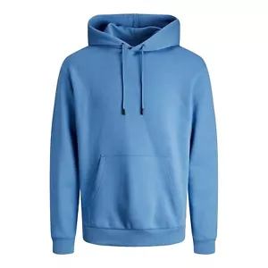 Jack & Jones Mens Hoodie Kangaroo Pocket Bradley Relaxed Fit Sweat Jumper - Picture 1 of 34