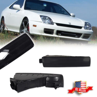 JDM Style Smoked Lens Front Bumper Signal Light Pair For 1997-2001 Honda Prelude - Image 1 of 4