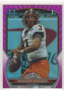 Spencer Sanders 2022 Bowman University Chrome Pink Refractor #81 1st Bowman - Picture 1 of 1