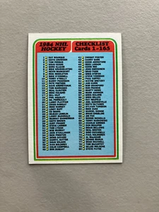 1984-85 Topps Hockey Checklist # 165 Unmarked - Bild 1 von 1