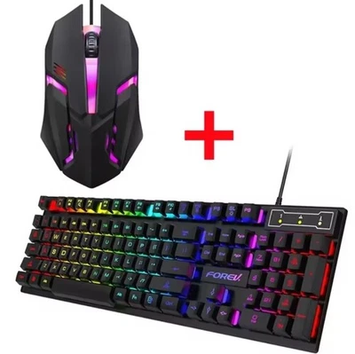 104-Key Backlit Mechanical Gaming Keyboard & Mouse Set - Wired Waterproof - Image 1 of 4