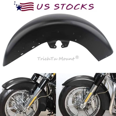 Vivid Black Front Fender Fits For Harley Touring Street Road Glide 2014-2024 New - Imagem 1 de 4